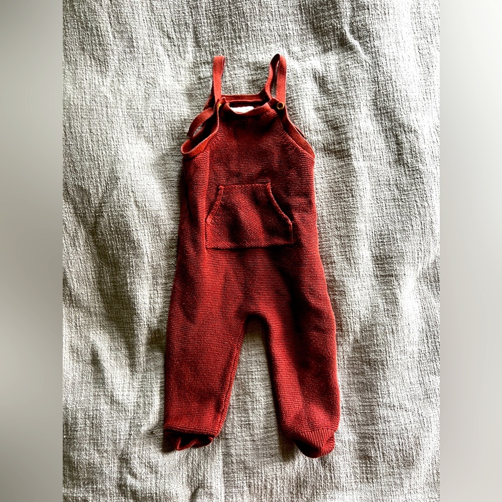 Little Planet by Carter's organic overalls jumpsuit in brick red 18 months